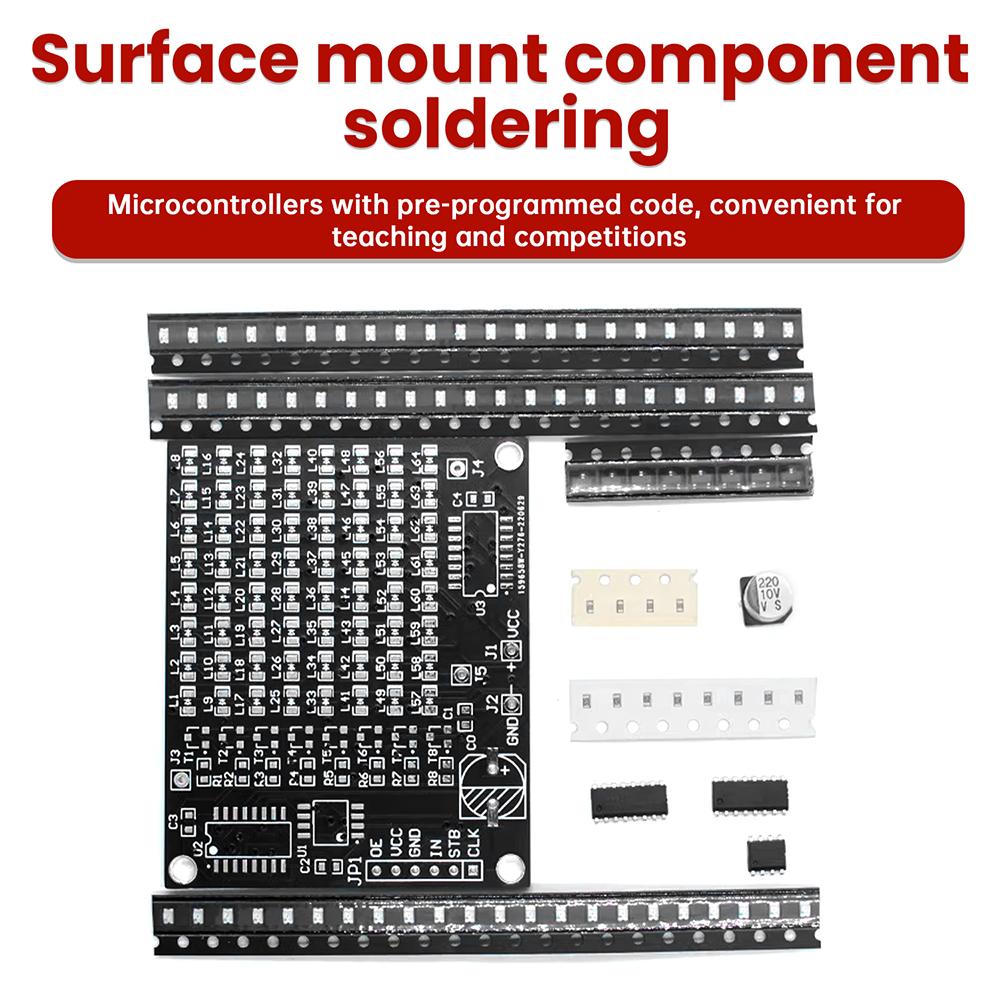 Kit di Saldatura per Schermo Pubblicitario a Matrice di Punti LED SMD 64 LED / 256 LED Fai da Te Display Rosso Divertente Kit Elettronico Fai da Te Pratica di Saldatura