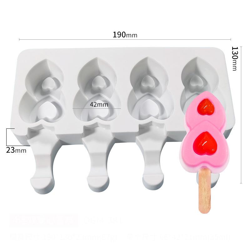 Silicone Ice Cream Mold DIY Homemade Popsicle Moulds Freezer 4 Cell Small Size Ice Cube Tray Popsicle Barrel Makers Baking Tools