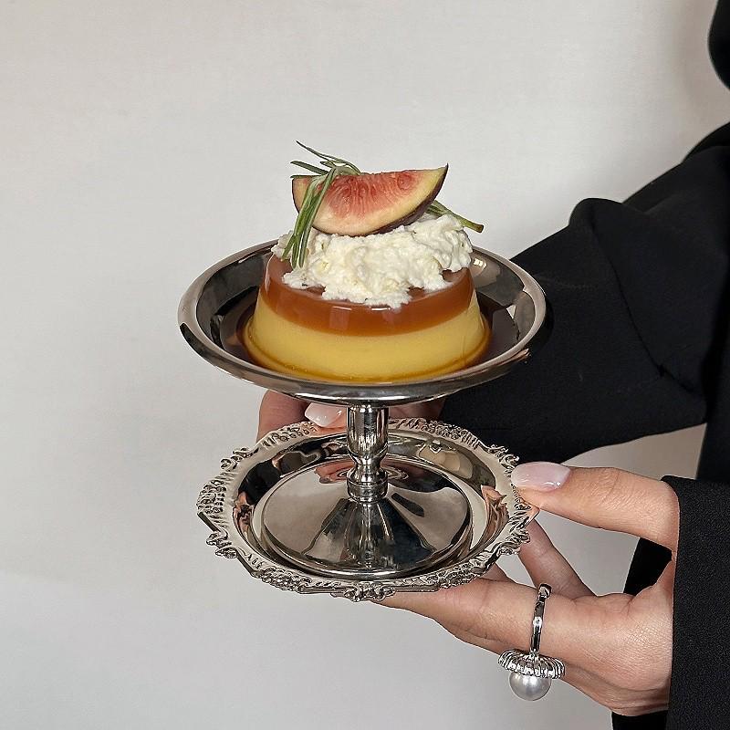 European Stainless Steel High-Foot Dessert Cup for Ice Cream and Pudding