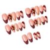 24pcs Handmade Rhinestone Leopard Print French Gold-Plated Almond Nails