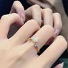 Cubic Zirconia Flower Adjustable Ring Alloy Floral Jewelry For Women Everyday Wear Delicate Craftsmanship Ring