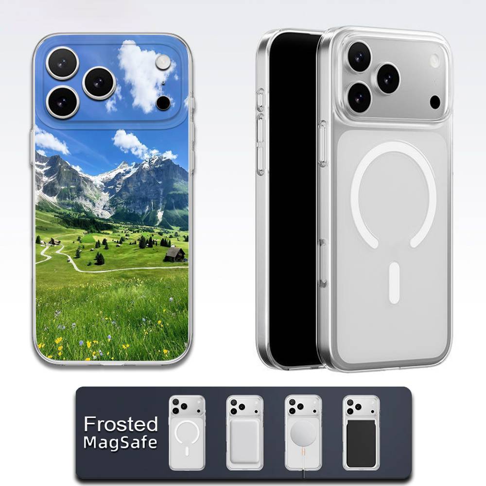 Swiss Alps Scenery Travel Phone Case For iPhone 17,16,15,14,13,12,11,Pro,Max,Plus,E,Air,Mini Magsafe Transparent