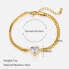 Fashion Temperament Love Stainless Steel Bracelet Necklace Set Internet Celebrity Popular Diamond-encrusted Peach Heart Jewelry Ladies Tide