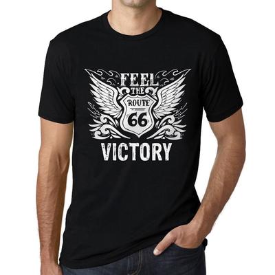Men’s Vintage Tee Shirt Graphic T Shirt Feel The Victory Deep Black White Text