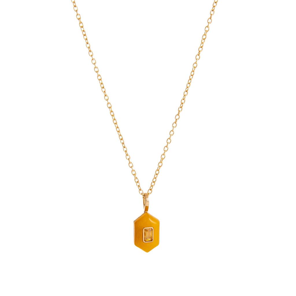 Eco-friendly Natural Stone Hexagonal Energy Necklace for Women