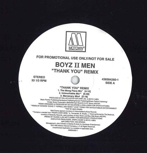 

12inch Record BOYZ II MEN Thank You Remix 4365842601 MOTOWN 1995 US SoulFunk Used