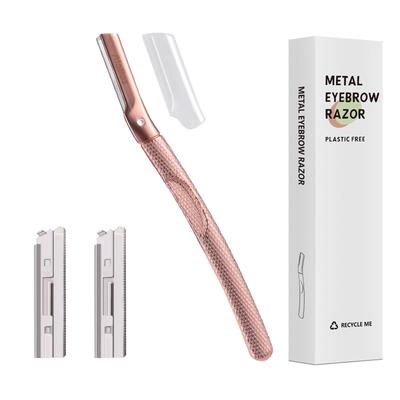 AioBos Eyebrow Shaver with Safety Razor for Sensitive Eyebrow Includes 2 Replacement Blades Guard, Microguard, Skin, Long-Lasting Shaver, Non-Slip