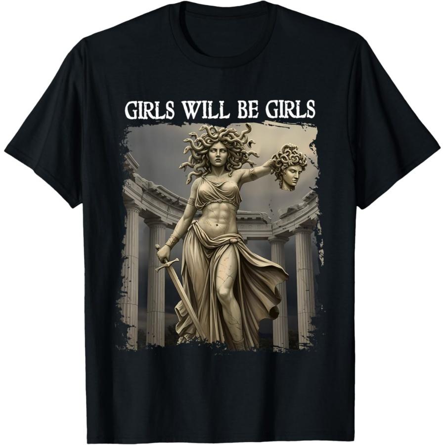 LUjiu Girl Will Be Girls Feminism Shirts Medusa Feminist Women T-Shirt XXXXXL разноцветный
