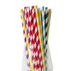 Colorful Striped Paper Straws, Perfect for Weddings, Parties, and Cocktails, Pack of 100