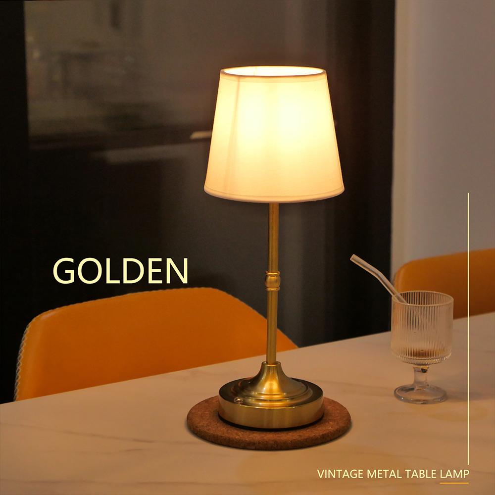 Fabric Desk Lamp Rechargeable Touch Table Light for Restaurant Hotel Room Bedside Decor Lighing