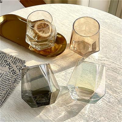 2pcs Sets 320ml Creative Cocktail Glass Home Transparent Whisky Glass Party Light Luxury Wine Glasses High End Drinking Glasses