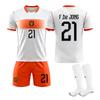 2627 Coupe du Monde Pays-Bas ensemble de maillot de football extérieur N°. 21 De Jong maillot transfrontalier maillot personnalisé vêtements de sport