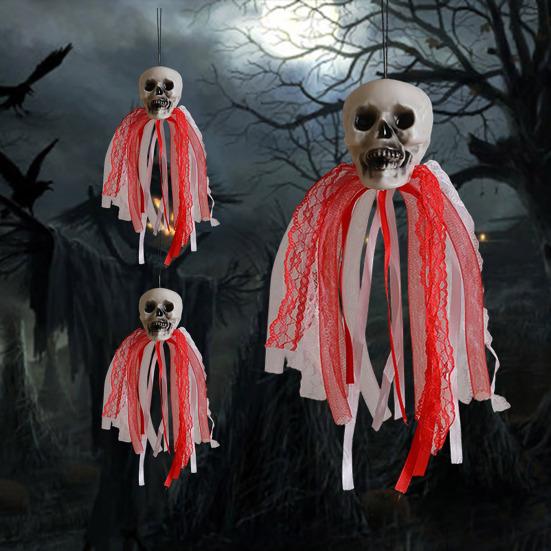 Halloweenská závěsná dekorace ducha Strašidelný létající duch lebky pro rekvizitu strašidelného domu Vnitřní Venkovní Veranda Dvůr Dekorace na strom