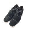 Italy Made Leather Cap Toe Shoes Black Size 8 26.5