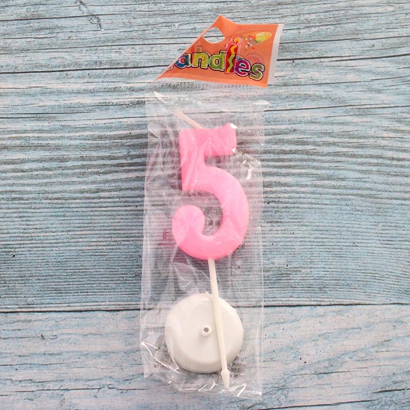 Digital Candles Medium Pink Independent Packaging Digital Children's Birthday Cake Baking Decoration Candles