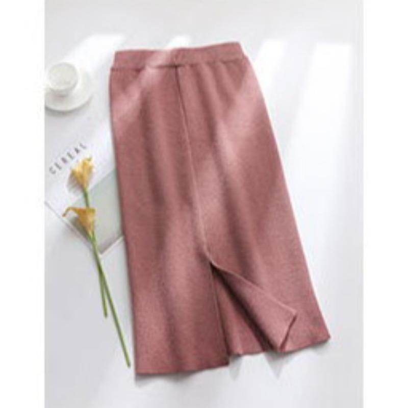 

Женская осенне-зимняя трикотажная утолщенная юбка средней длины до пола average size (55cm) кирпич красный