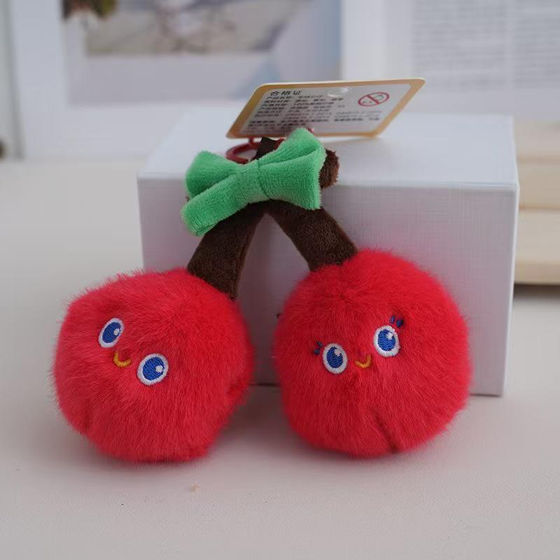 Fruit & Veggie Plush Keychain: Durian, Watermelon, Banana Charms for Kids