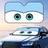 Cute Cartoon Eyes Sun Visor Aluminum Foil Windshield Sunshade with Reflective UV Block Heat Insulation, Foldable Universal Fit