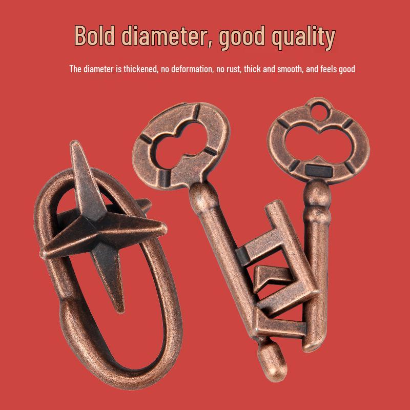Kongming Lock 9-Link IQ Puzzle - Zinc Alloy Educational Toy for Adults & Kids