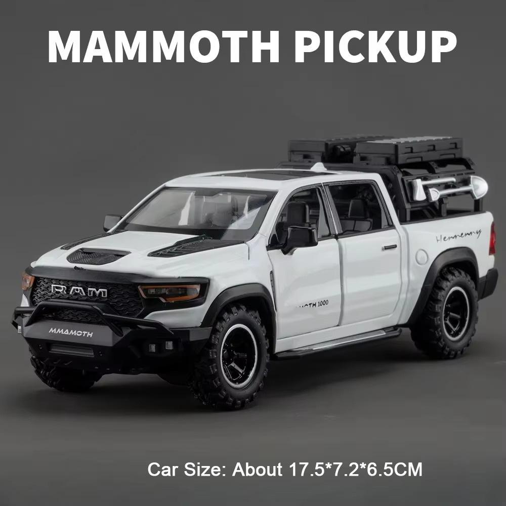 1:32 Scale Tundra MAMMOTH Pickup Model Toy Car Pull Back Sound Light Off-road Vehicle Metal Diecast Models Boys Collection