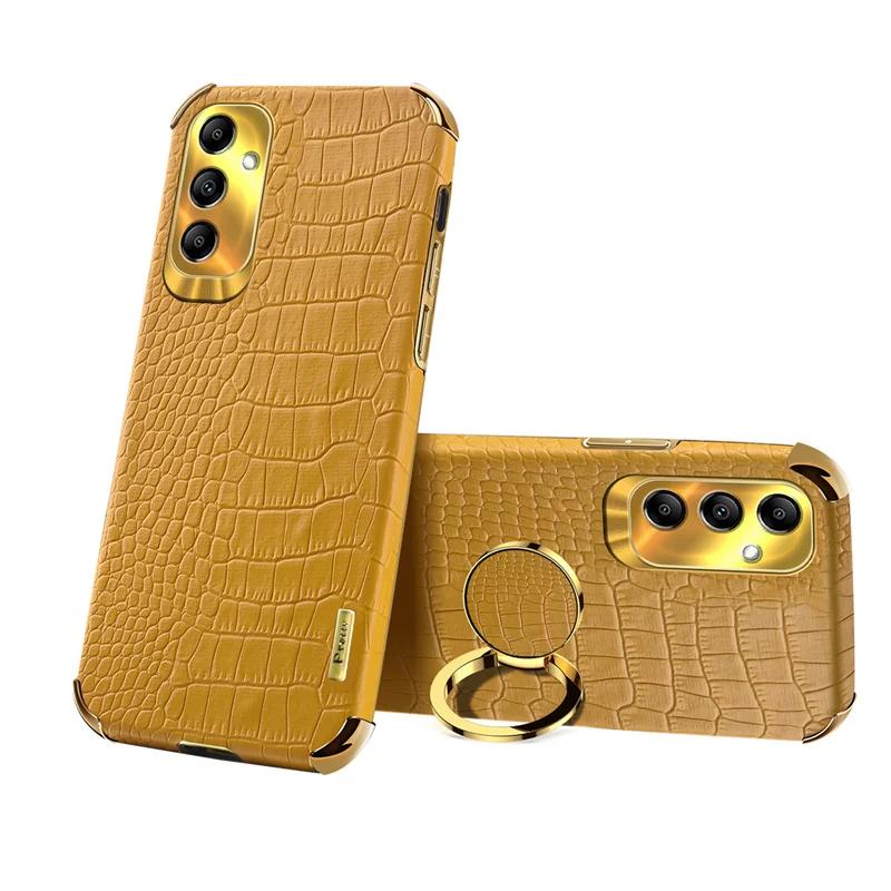 Crocodile Plating Case For Samsung Galaxy A56 A36 A26 A16 5G A06 A15 A25 A35 A55 A54 A24 A34 A14 Cover Ring Holder Coque