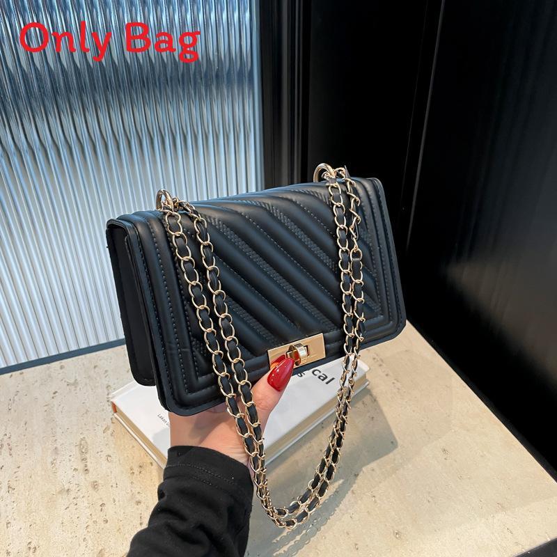 Street Style Small Square Pu Shoulder Bag With Lock Closure For Daily Use