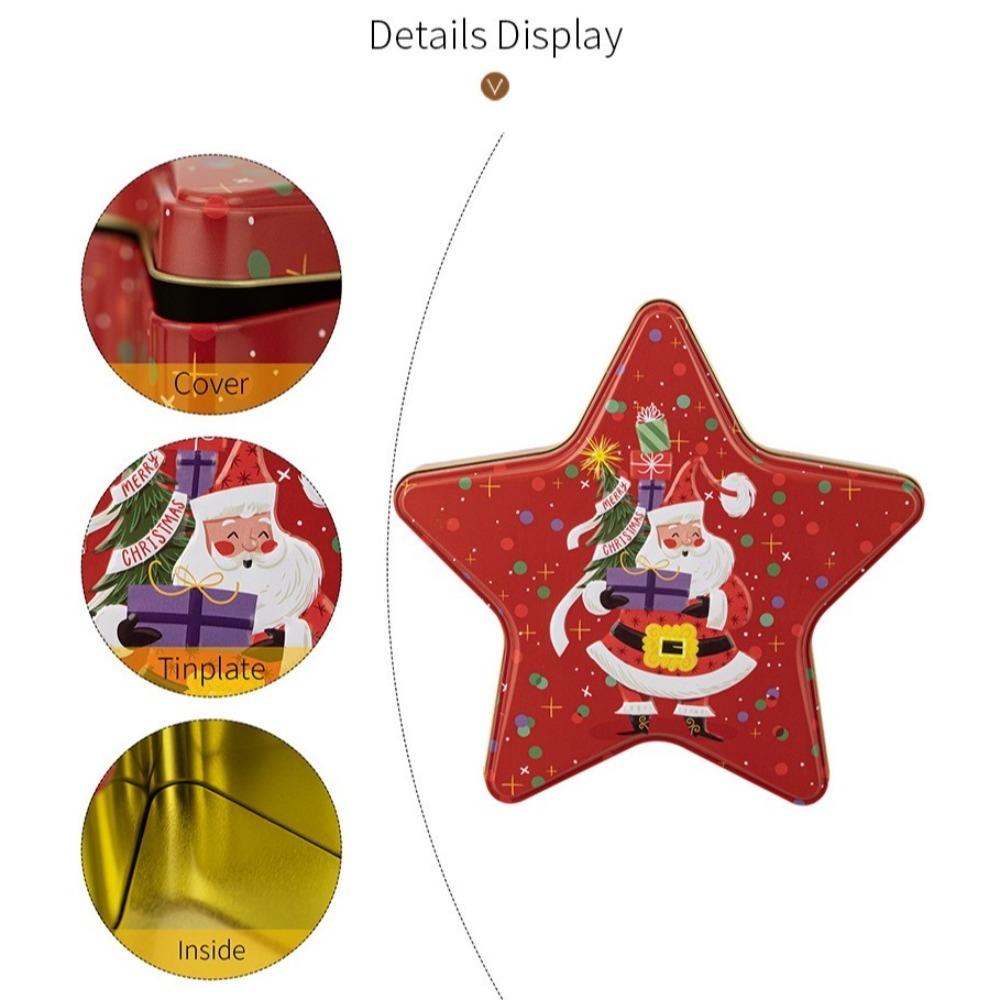 New Tinplate Christmas Tin Box Festival Ornaments Cute Candy Box New Year Party Supplies Candy Storage Containers Christmas