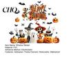 Waterproof Window Decorations Halloween Cling PVC Guitar Skeleton Ghost Pumpkin Spider Stickers Bat Static Glass Sticker Holiday Party Decoration