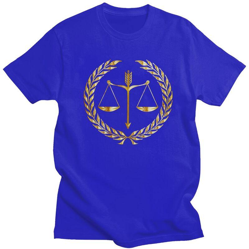 Custom Law Golden Scales Of Justice Tshirt for Men Short Sleeves T Shirt Lawyer Legal Party Tshirts Slim Fit 100 Cotton Tees