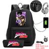 Sac à dos antivol pour étudiants avec trousse à crayons JoJo's Bizarre Adventure pour enfants et adolescents Sac d'école quotidien