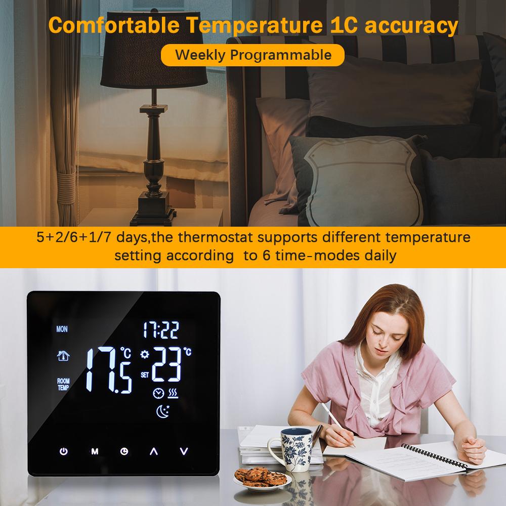 Smart Thermostat LCD Backlit Weekly Programmable Thermostat for Water Hting System