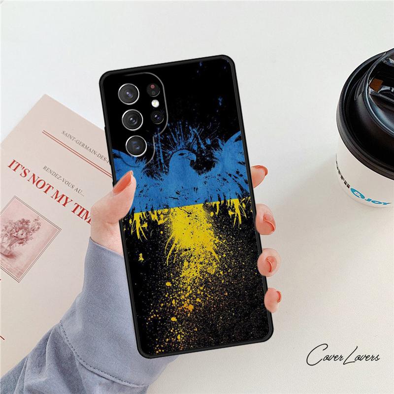 Ukraine Flag Art Work Phone Case For Samsung Galaxy S24 S25 S23 S22 Ultra Note 10 20 Plus S20 S21 FE Cover