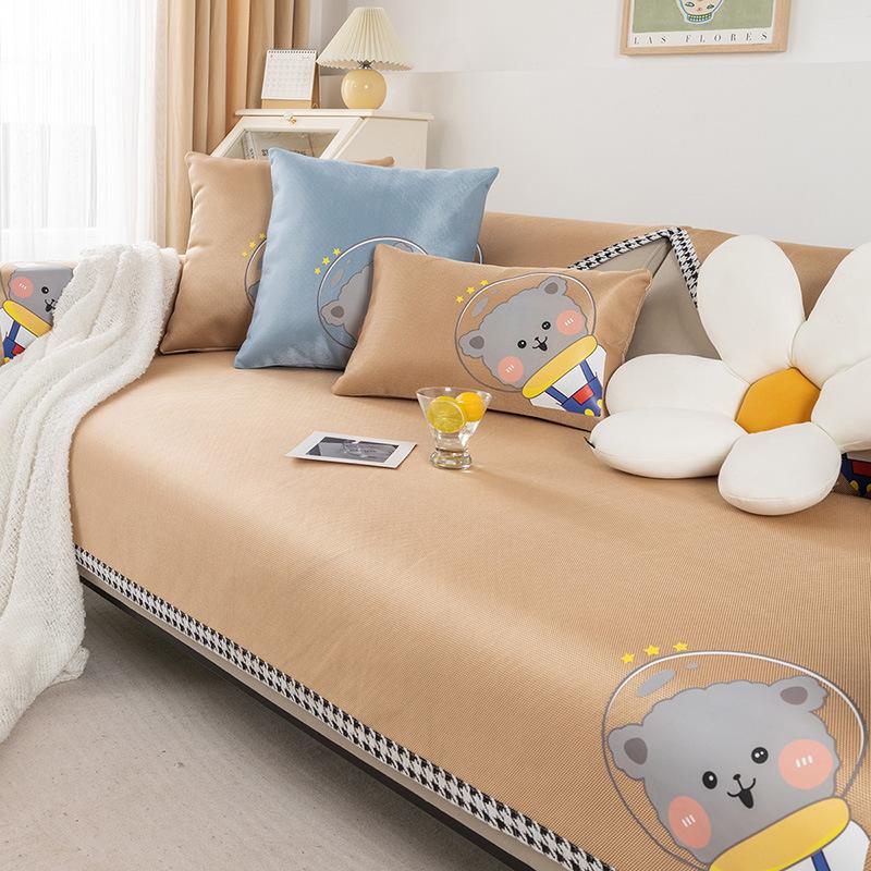 

Подушка для дивана из ледяного шелка, летняя светлая роскошь, современный высококачественный чехол для дивана, противоскользящий прохладный коврик, подушка сиденья, чехол на спинку, полотенце 70*70cm