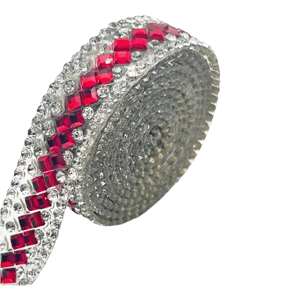 Self Adhesive Rhinestone Chain Colorful Rhinestone Band Sticky Trim Crystal Trim  Bag Decoration