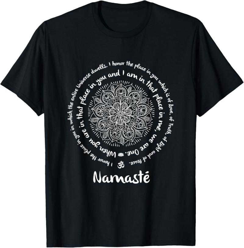 

NAMASTE WE ARE ONE Meditation Sayings Mandala Yoga T-Shirt S разноцветный
