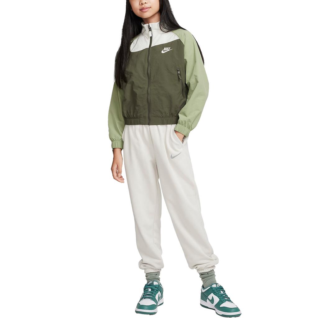Nike Jacket Comfortable Soft Minimalist Long Sleeve Kids Jackets Khaki FN9134-325