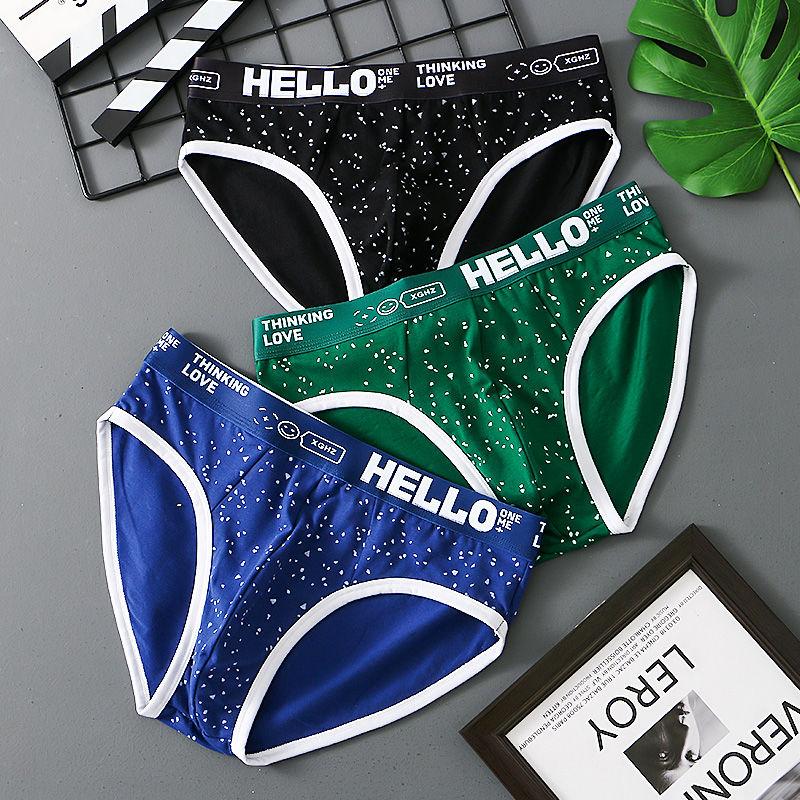 Men's Triangle Underwear for High School Student Pure Cotton Underwear for Young Student Loose and Comfortable