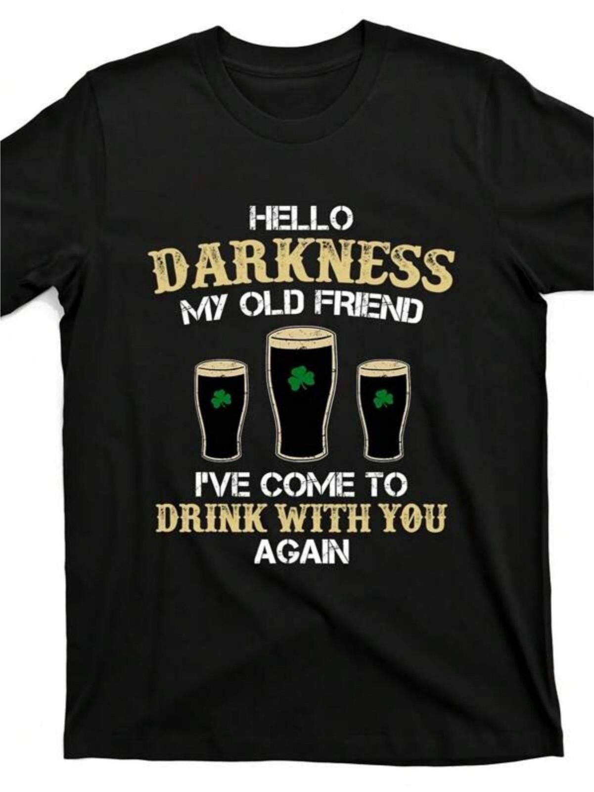 Hello Darkness My Old Friend Irish Shamrock Beer Day Gift Men s Casual Crew Ne S разноцветный