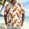 Men's Artistic Hawaiian Print Shirt Stylish Summer Outfit For Seaside Getaway Weekend Social Event Office Casual Daily Wear