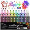 48-Color Double-Line Pen Set: Dreamy Glitter, Metallic, & Fluorescent Markers