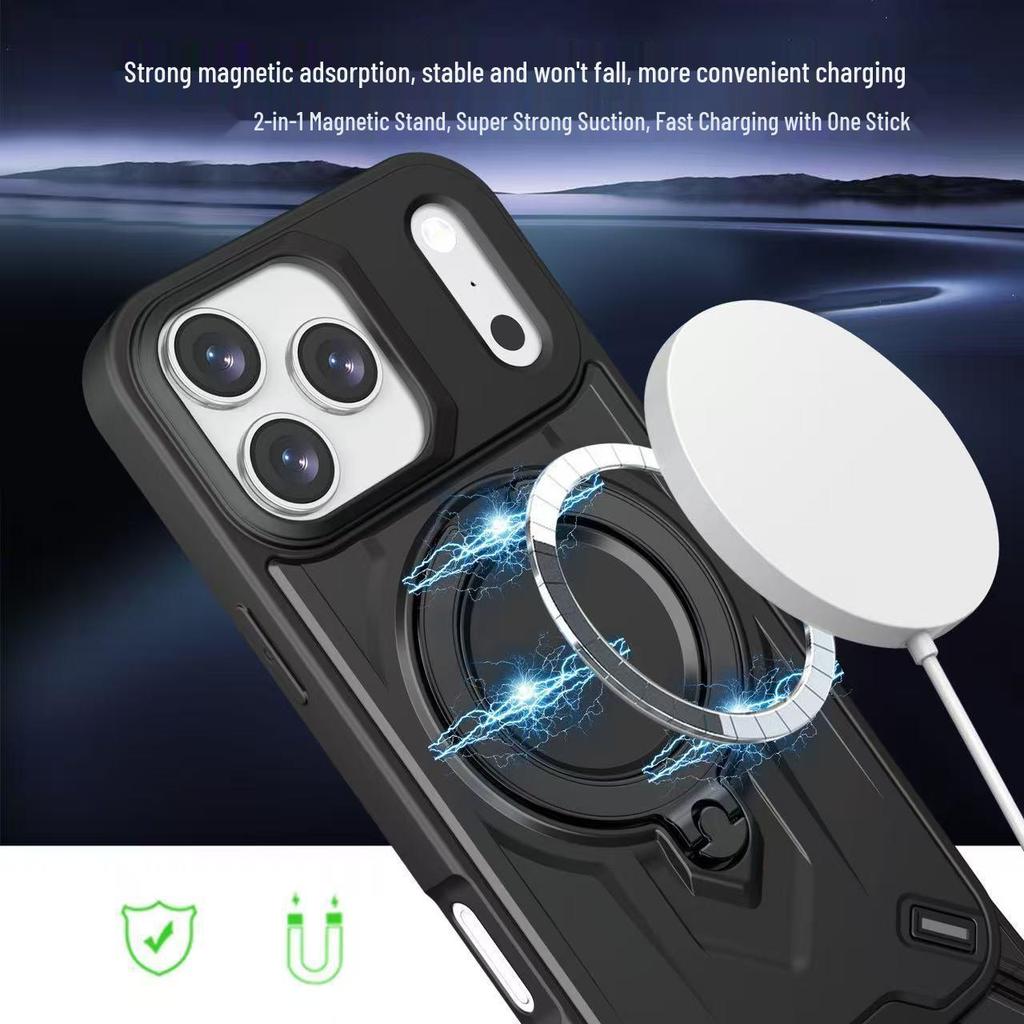 iPhone 17 Pro Max Case with Rotating Stand, Magnetic Anti-drop for Apple 17/16/14/13