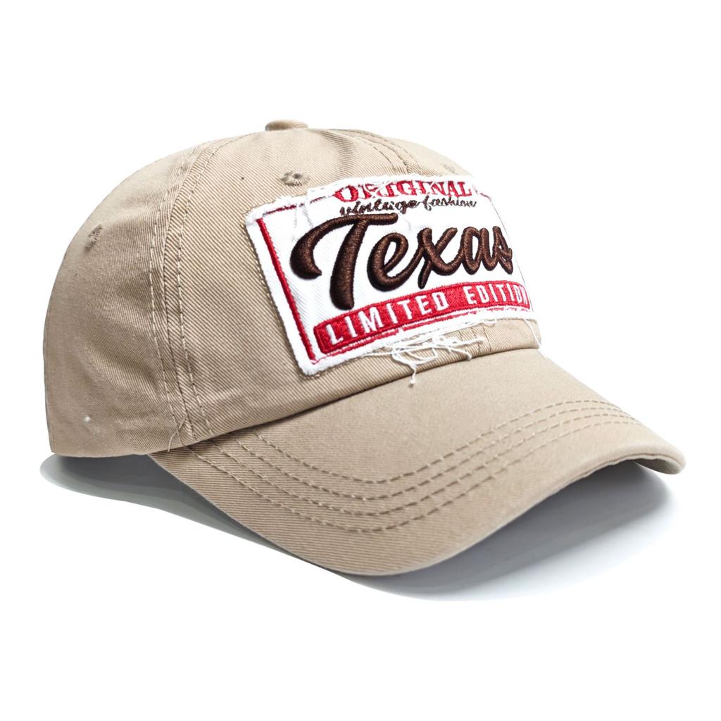 JYL TS DIY Texas Baseball Cap Vintage Unisex Hat Cotton Twill