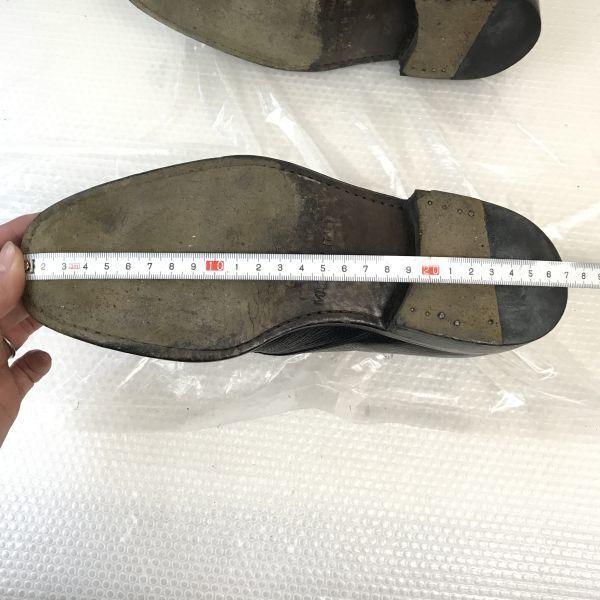 90s Italian GREENJAWS Leather Monk Strap Dress Shoes Black 39 24.5 Goodyear welt(USED)