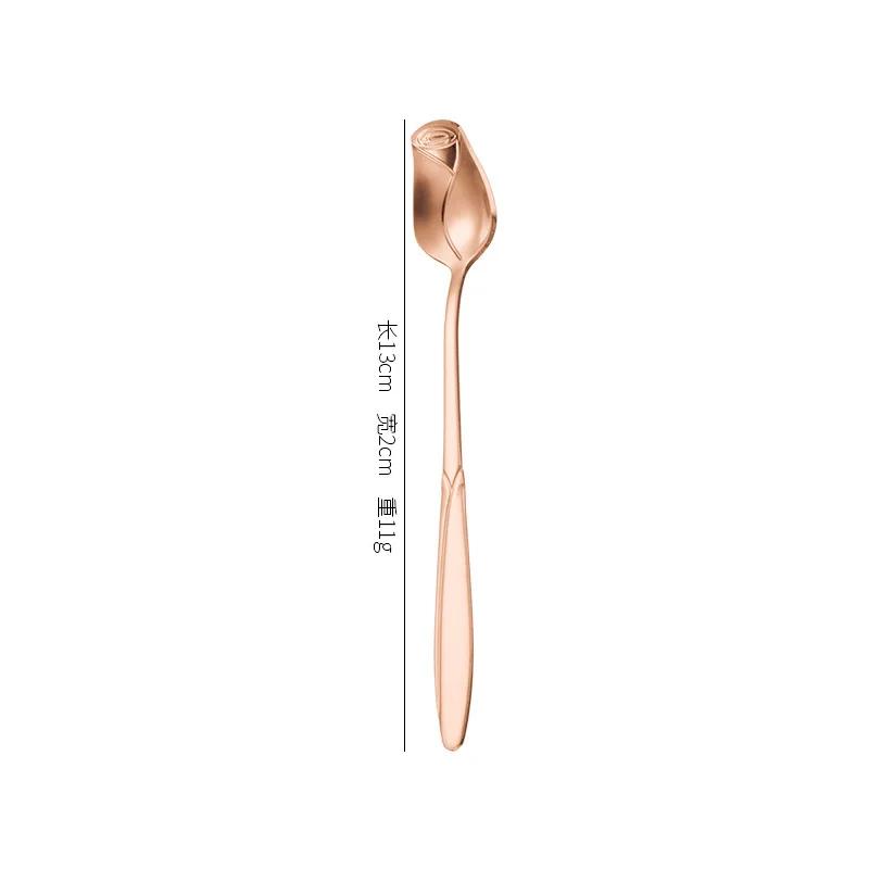 Cucchiaino da Caffè con Manico Lungo 13/15/17cm Cucchiaino da Tè Piccolo Rosa di Alta Qualità Acciaio Inossidabile Carino Cucchiaino Mescolatore per Gelato Dessert