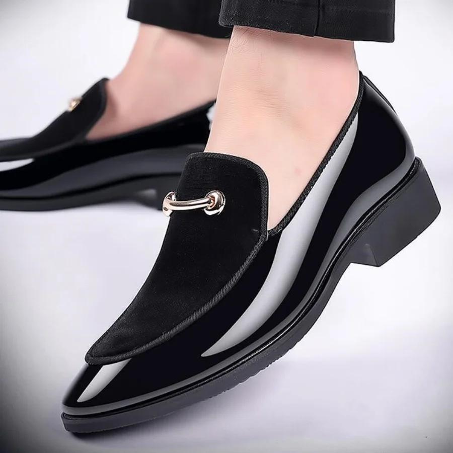 Modă Modă Bărbați Mocasini Pantofi de Nuntă Stilist de Păr Pantofi Simpli Britanic Piele de Căprioară Lac Casual Pantofi de Afaceri Bărbați Mărime Mare 48