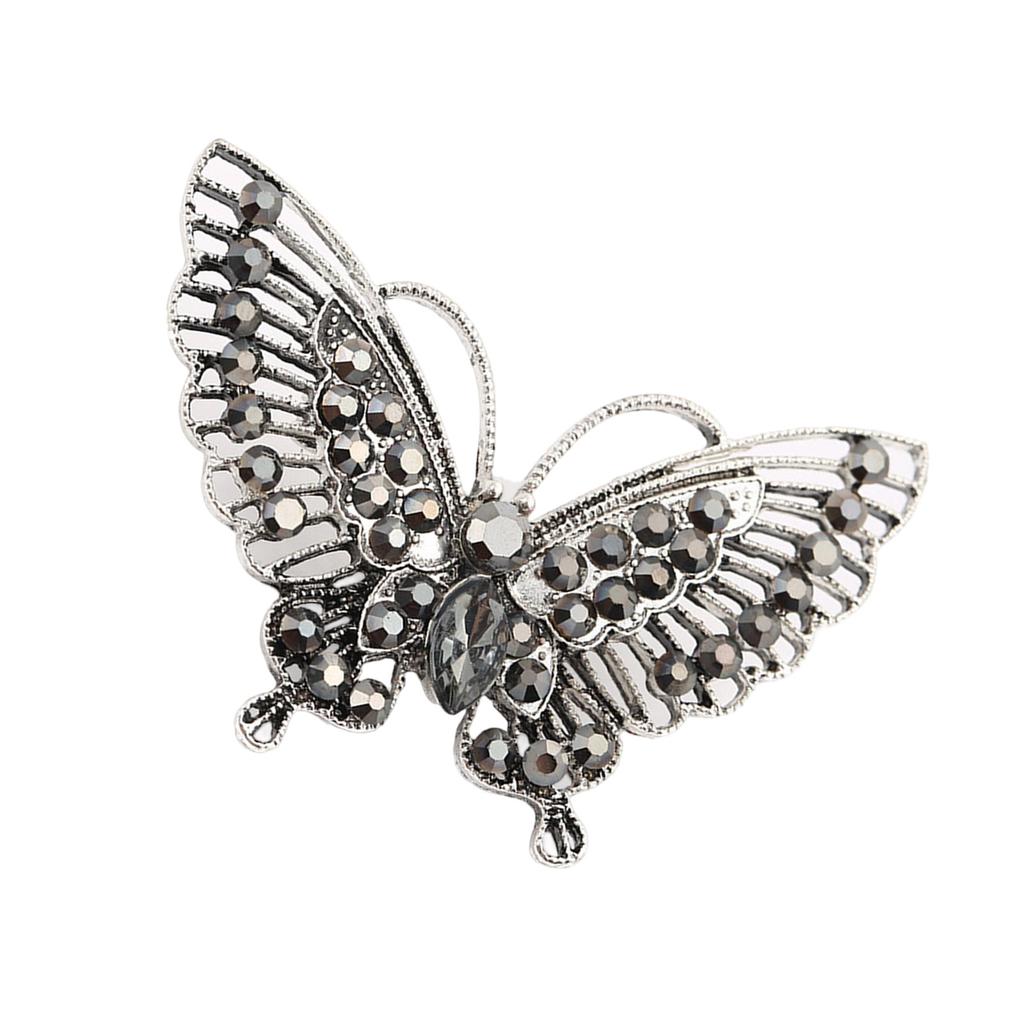 Broche Papillon Cristaux Élégants Designs en Alliage Vintage Ornement pour Femmes Robes Chapeaux Sacs Accessoires de Fête de Mariage