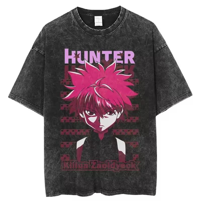 Killua Zoldyck Hunter X Hunter Manga Graphic Tshirt Men Women Clothes Oversized Washed Cotton Tshirt Short Sleeve Tees Tops