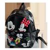 Mickey Mouse Kids Backpack Cartoon Print Breathable Pu Kindergarten School Bag For Children