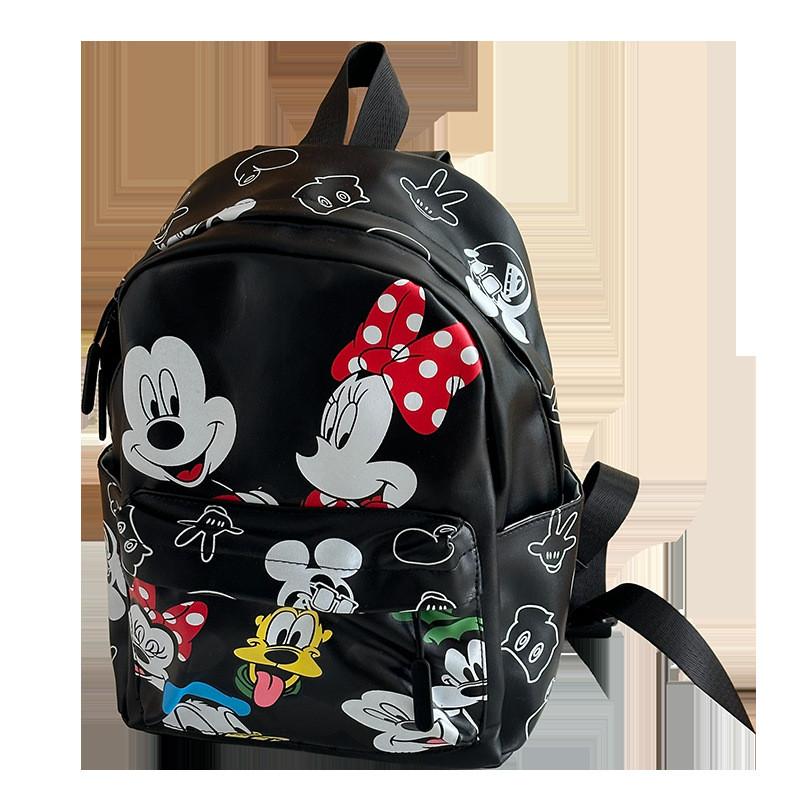 Mickey Mouse Kids Backpack Cartoon Print Breathable Pu Kindergarten School Bag For Children