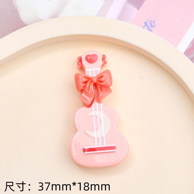 10Pcs New Cute Resin Guitar Flat Back Home Decor Parts Embellishments For Hair Bows Accessories